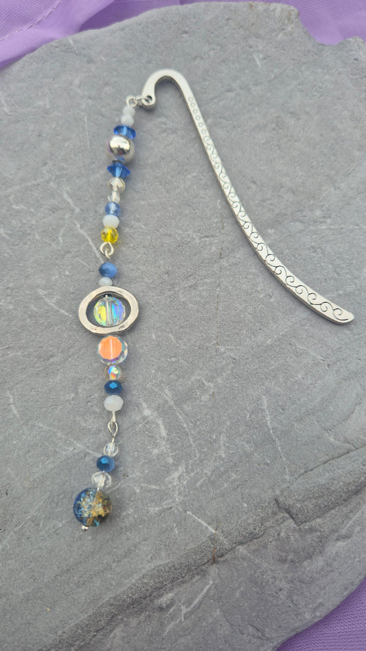 Blue Aurora Beaded Bookmark