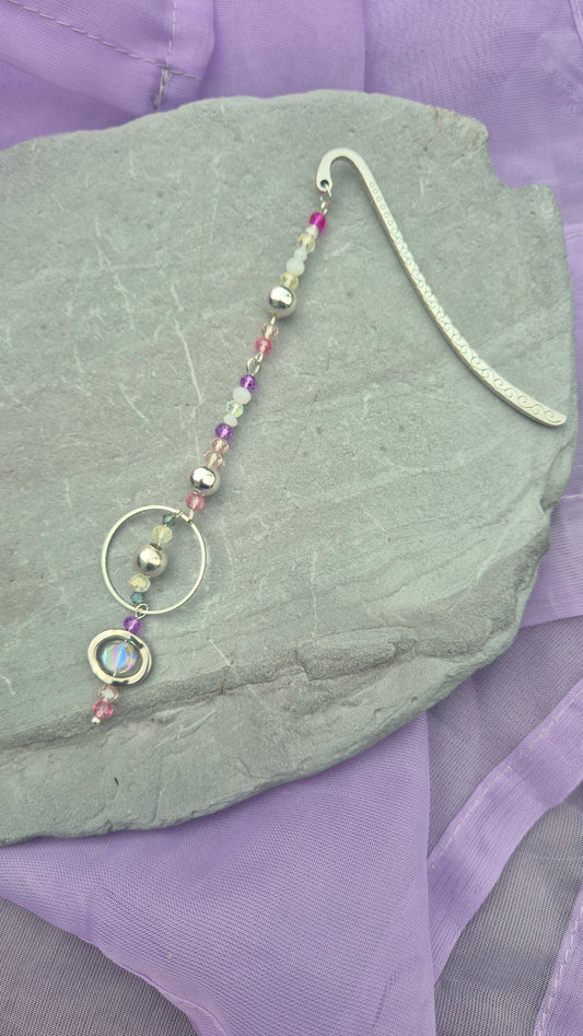 Silver Aurora Beaded Bookmark