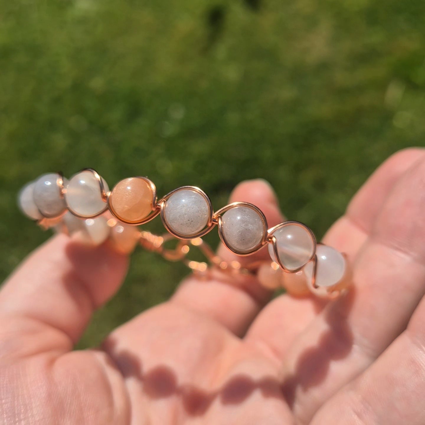Copper and Moonstone Bracelet