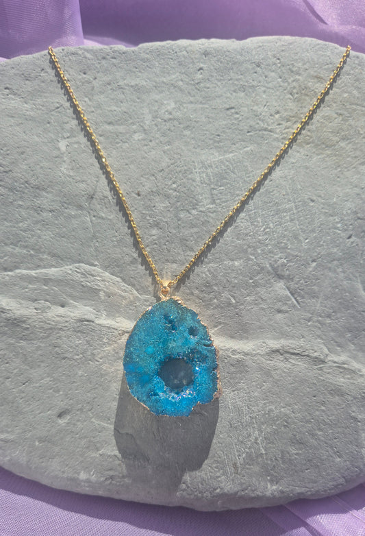 Titanium Druzy Pendant Necklace