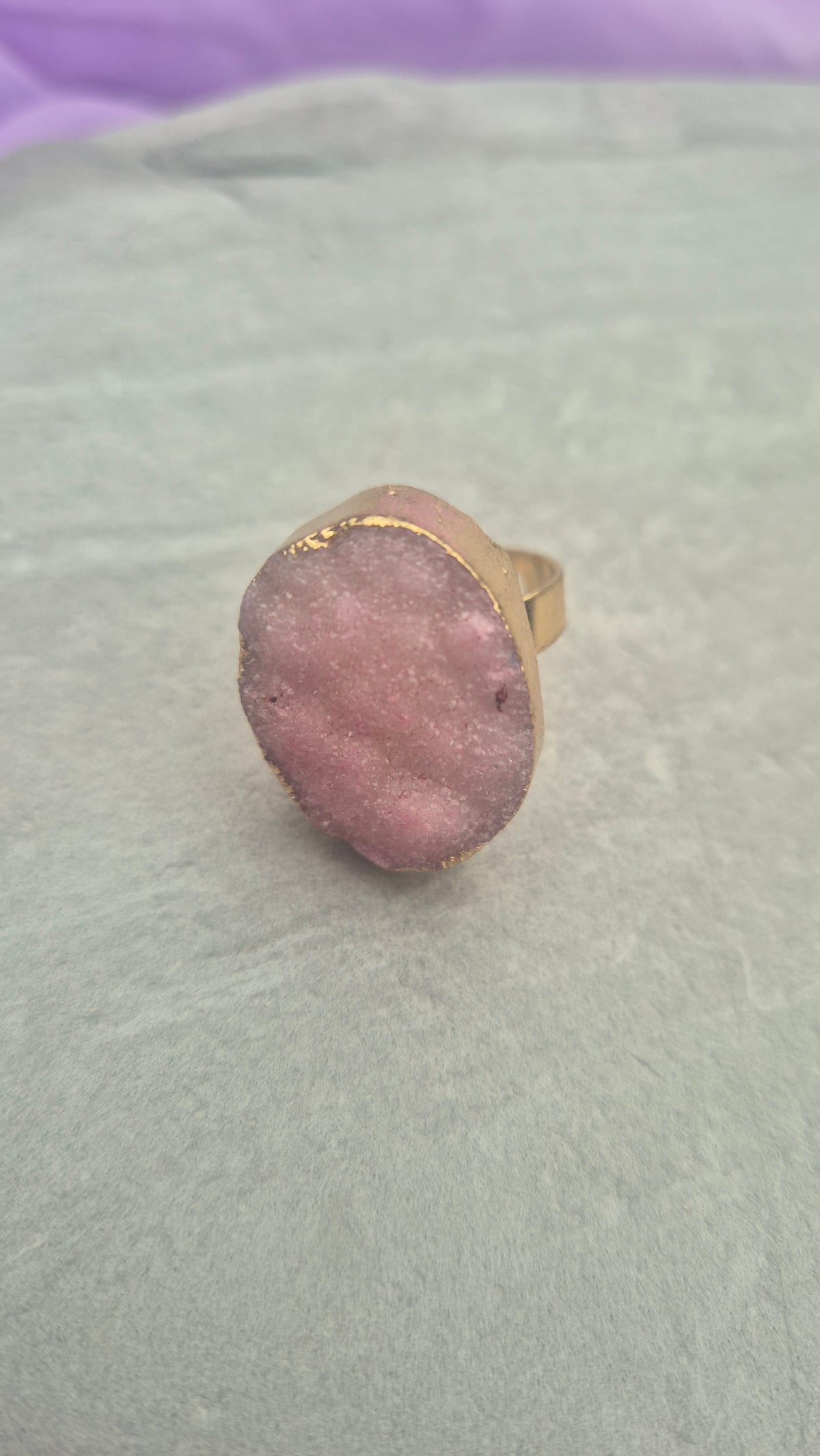Pink Druzy Ring