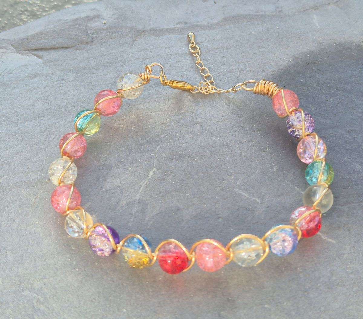 Rainbow Crackle Bracelet