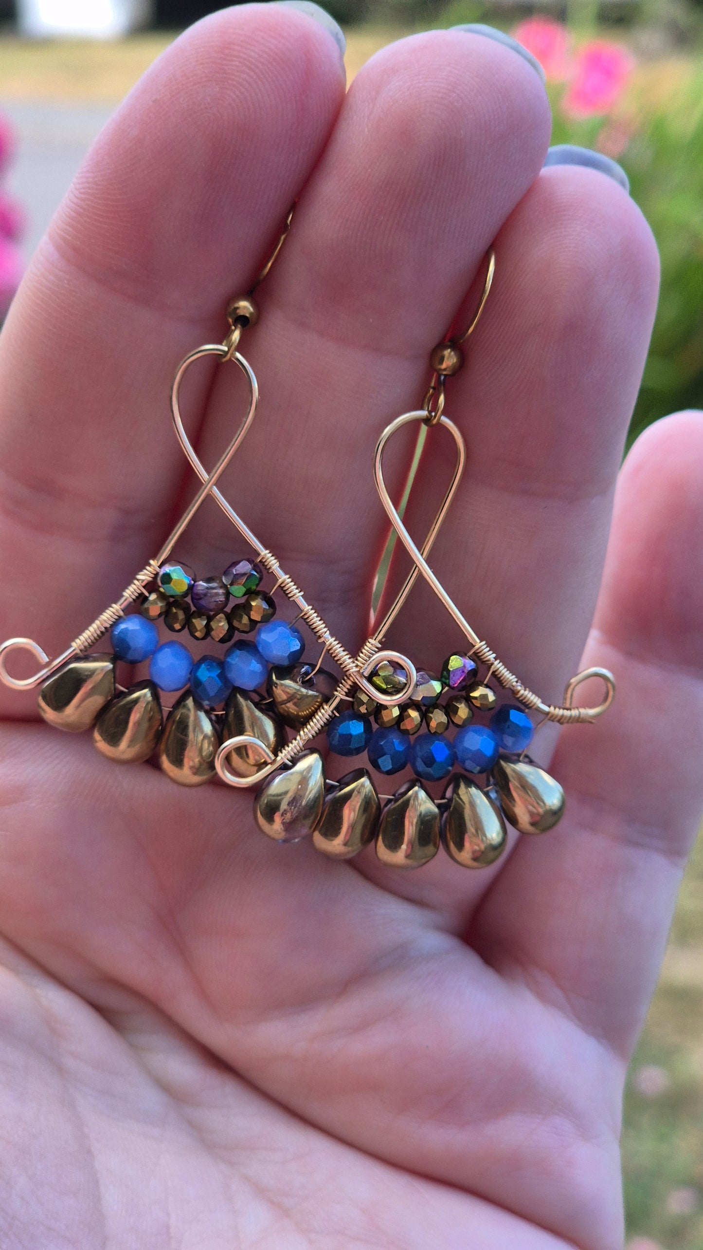 Sapphire Plume Earrings