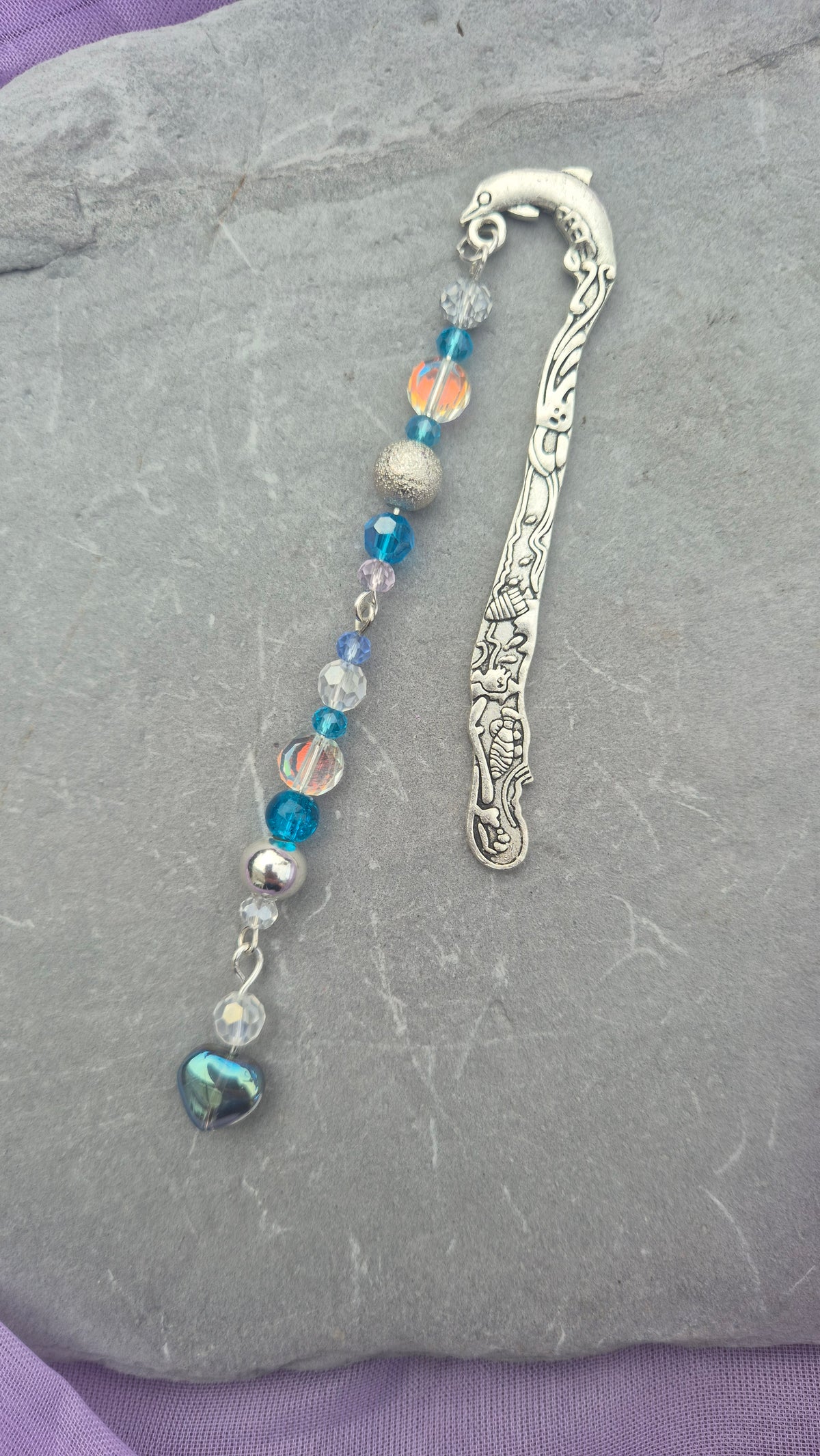 Ocean Dolphin Beaded Bookmark