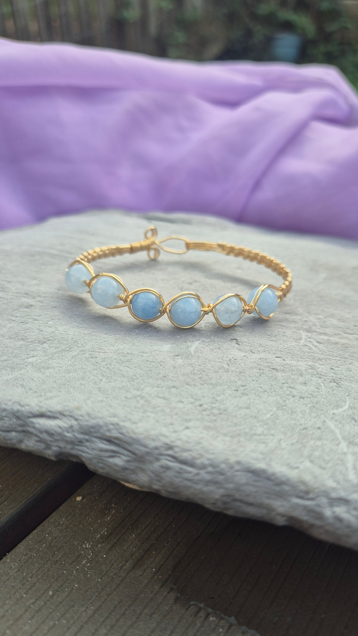 Handwoven Aquamarine Bracelet