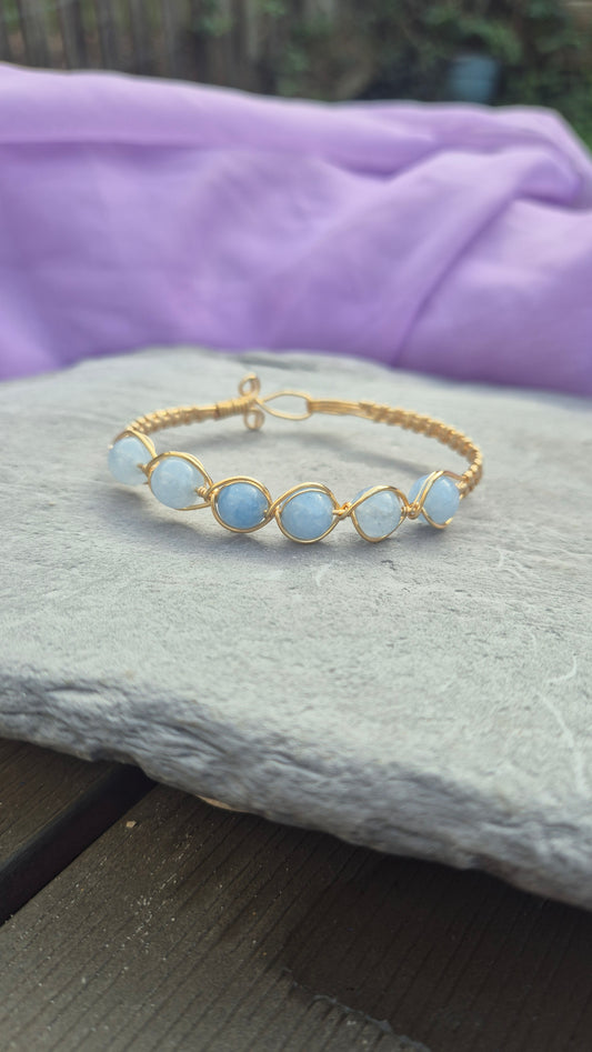 Handwoven Aquamarine Bracelet