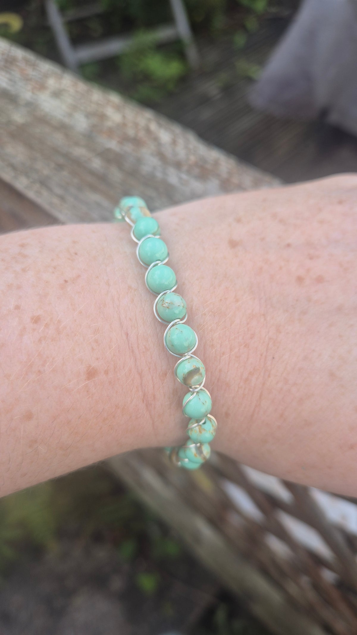Green Imperial Jasper Silver Bracelet
