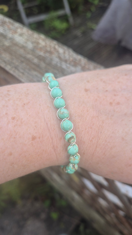 Green Imperial Jasper Silver Bracelet