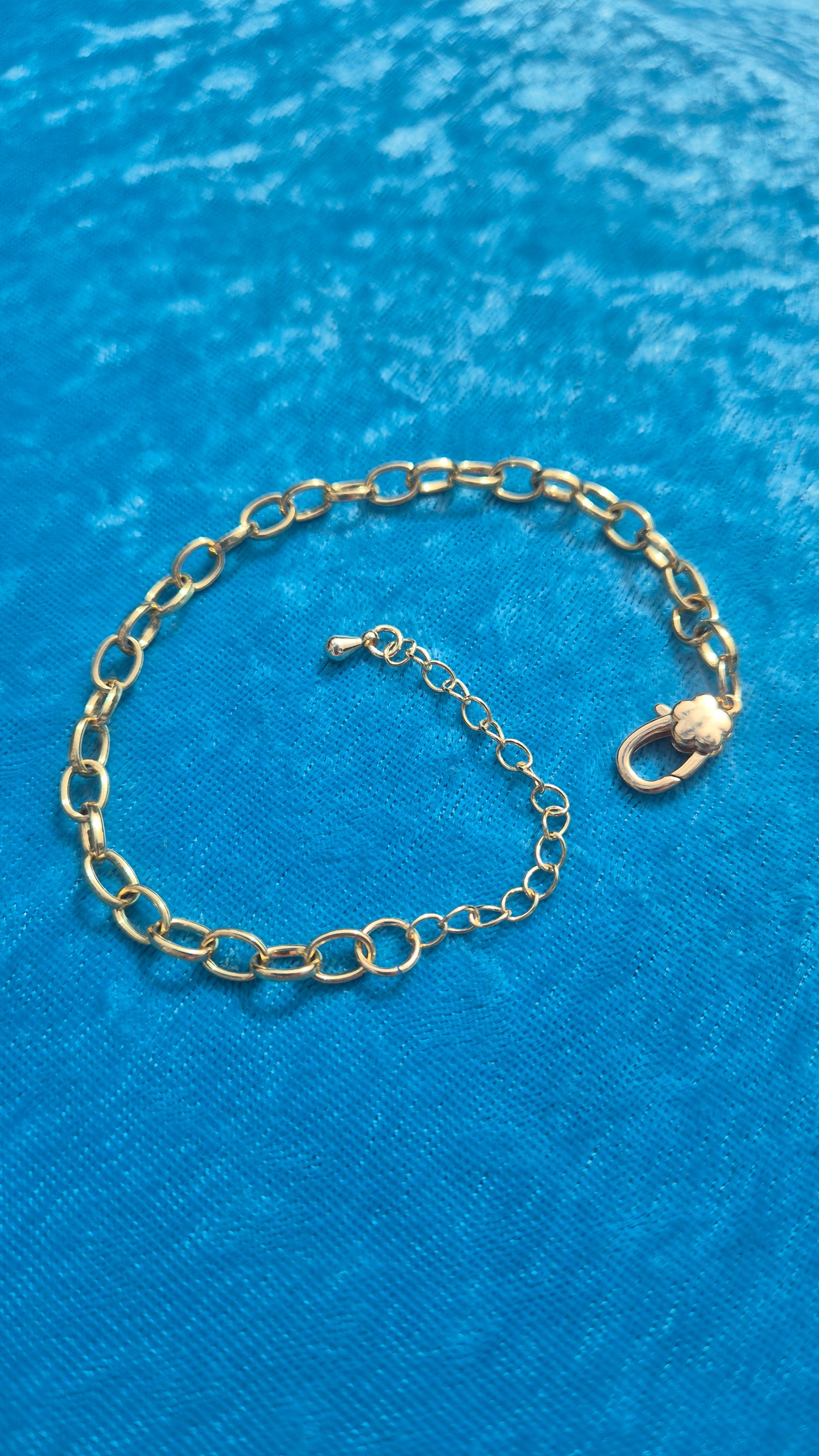 18K Gold Filled Curb Chain Bracelet | Adjustable Gold Bracelet