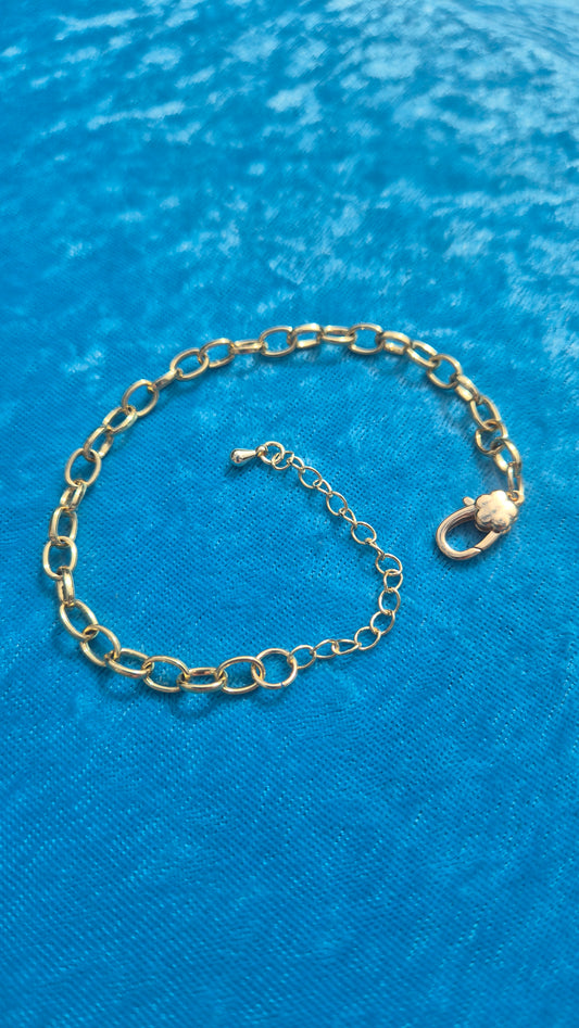18K Gold Filled Curb Chain Bracelet | Adjustable Gold Bracelet