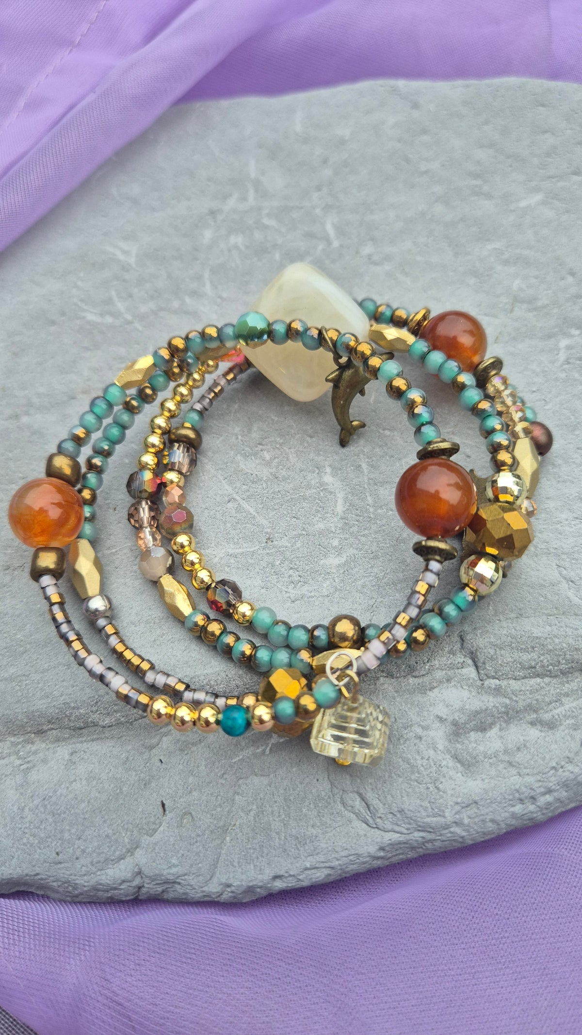 Coastal Treasures Memory Wire Bracelet