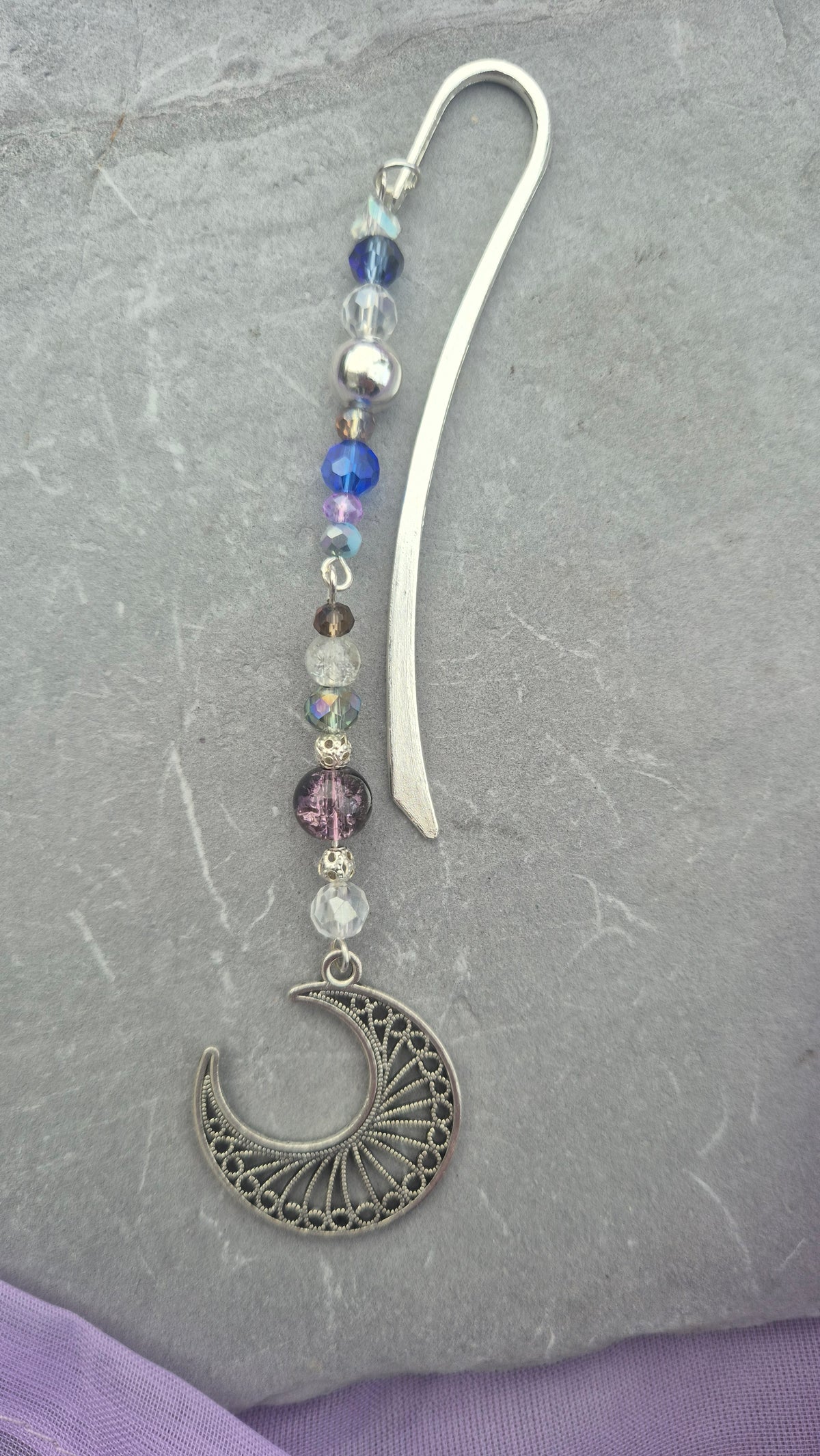 Celestial Moon Beaded Bookmark