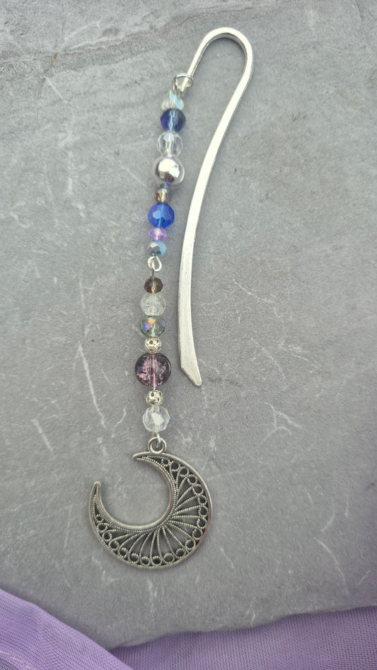 Celestial Moon Beaded Bookmark