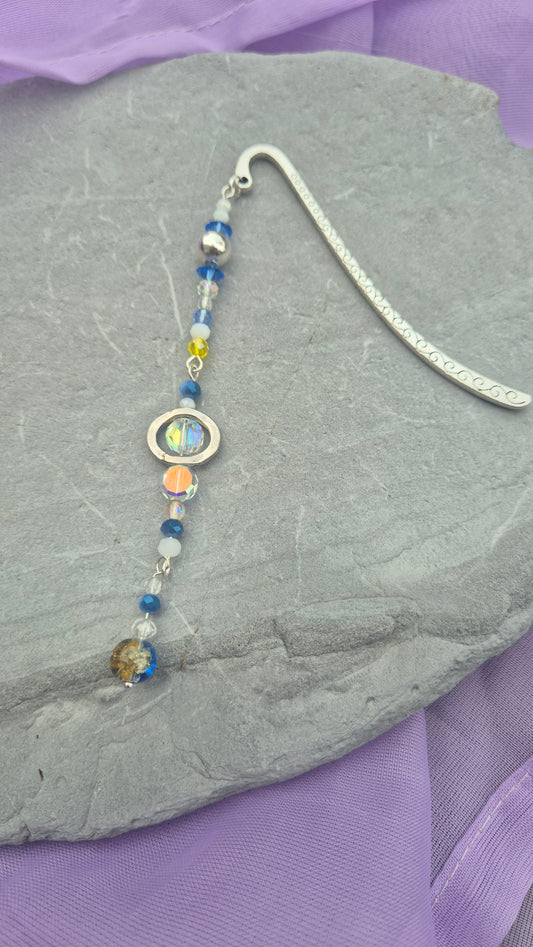 Blue Aurora Beaded Bookmark