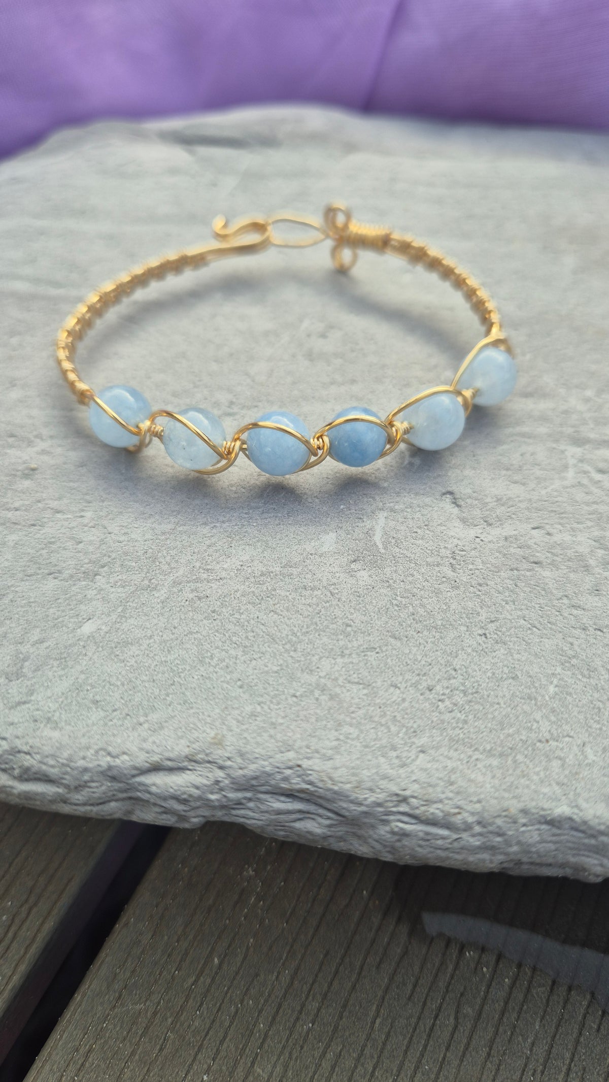 Handwoven Aquamarine Bracelet