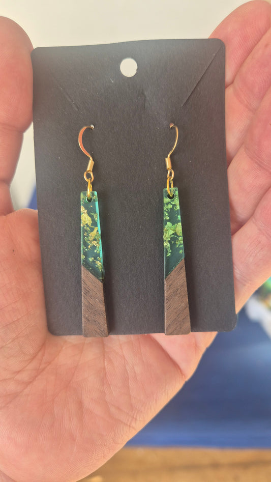 Gráinne Earrings – Resin & Wood Statement Drops