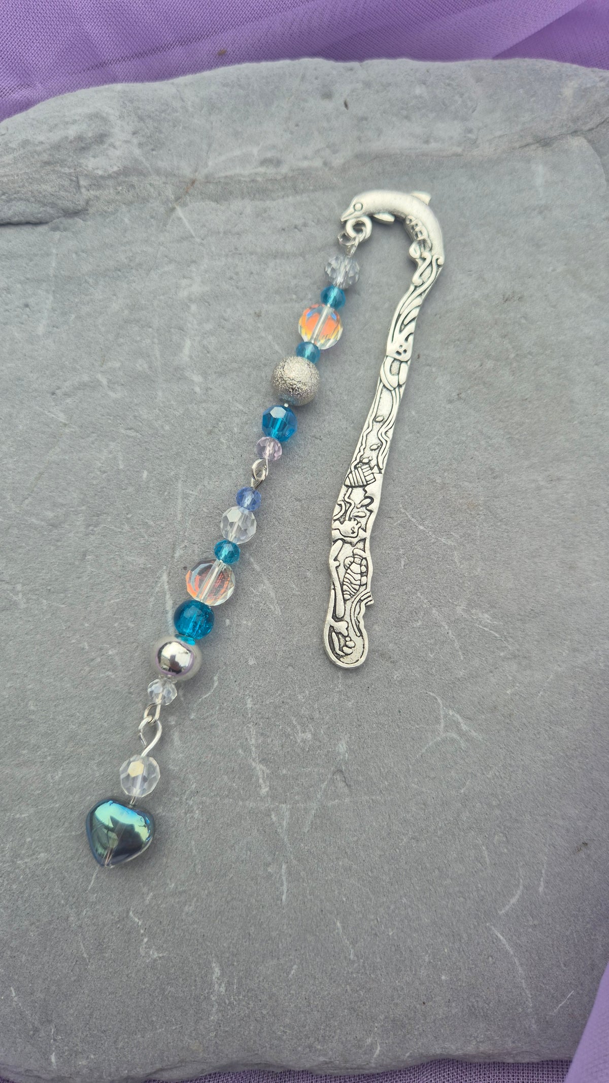 Ocean Dolphin Beaded Bookmark