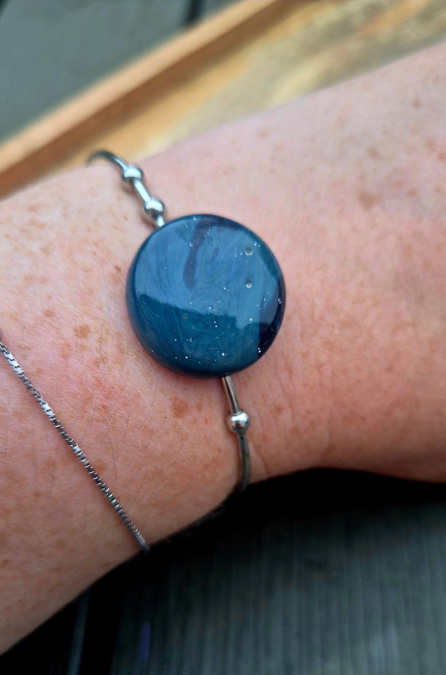 Blue Leland Silver Cuff Bracelet