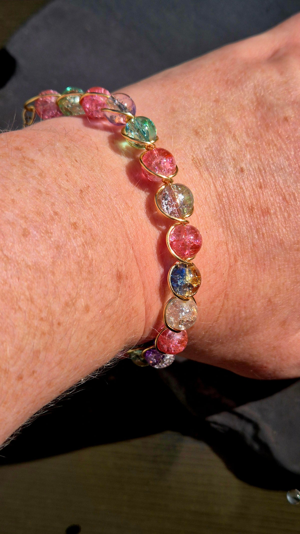 Rainbow Crackle Bracelet