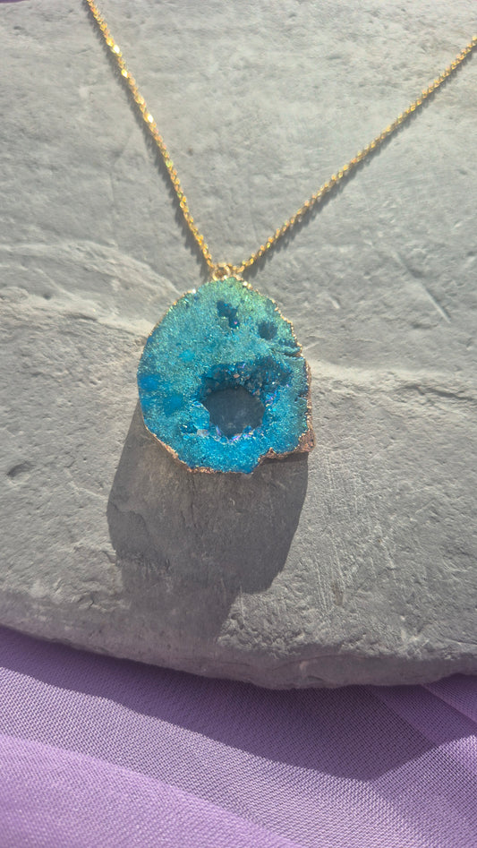 Titanium Druzy Pendant Necklace