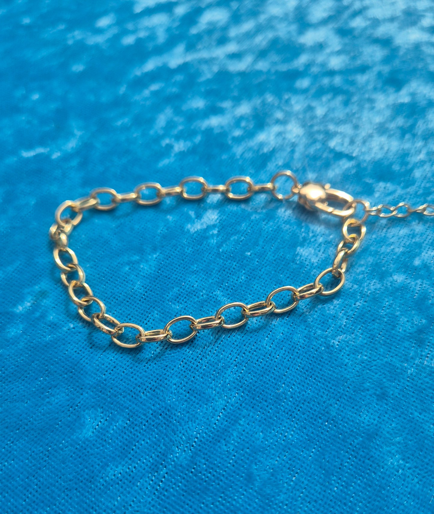 18K Gold Filled Curb Chain Bracelet | Adjustable Gold Bracelet