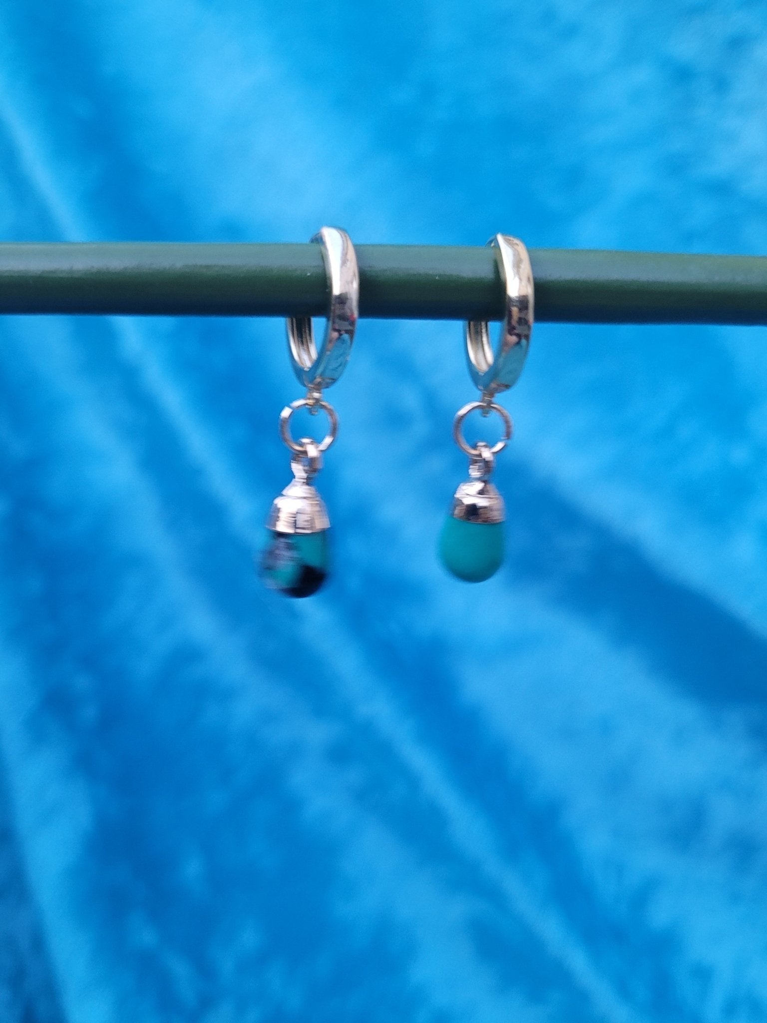 Turquoise Gold Hoops - Daonna Designs
