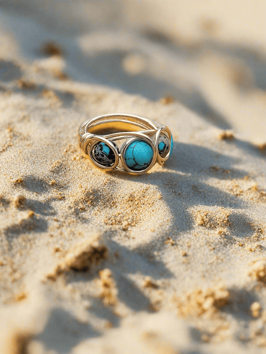 Turquoise Wrapped Ring - Size 56 [EU] - Daonna Designs